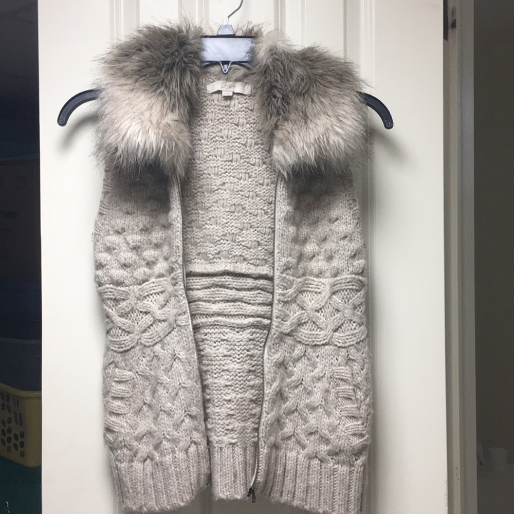 Faux Fur Knitted Sweater Vest